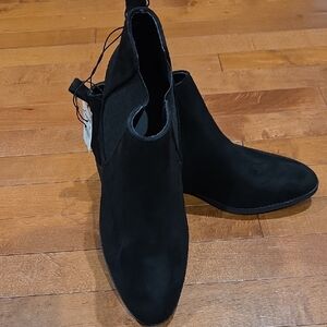 Express Black Suede Ankle Boots
